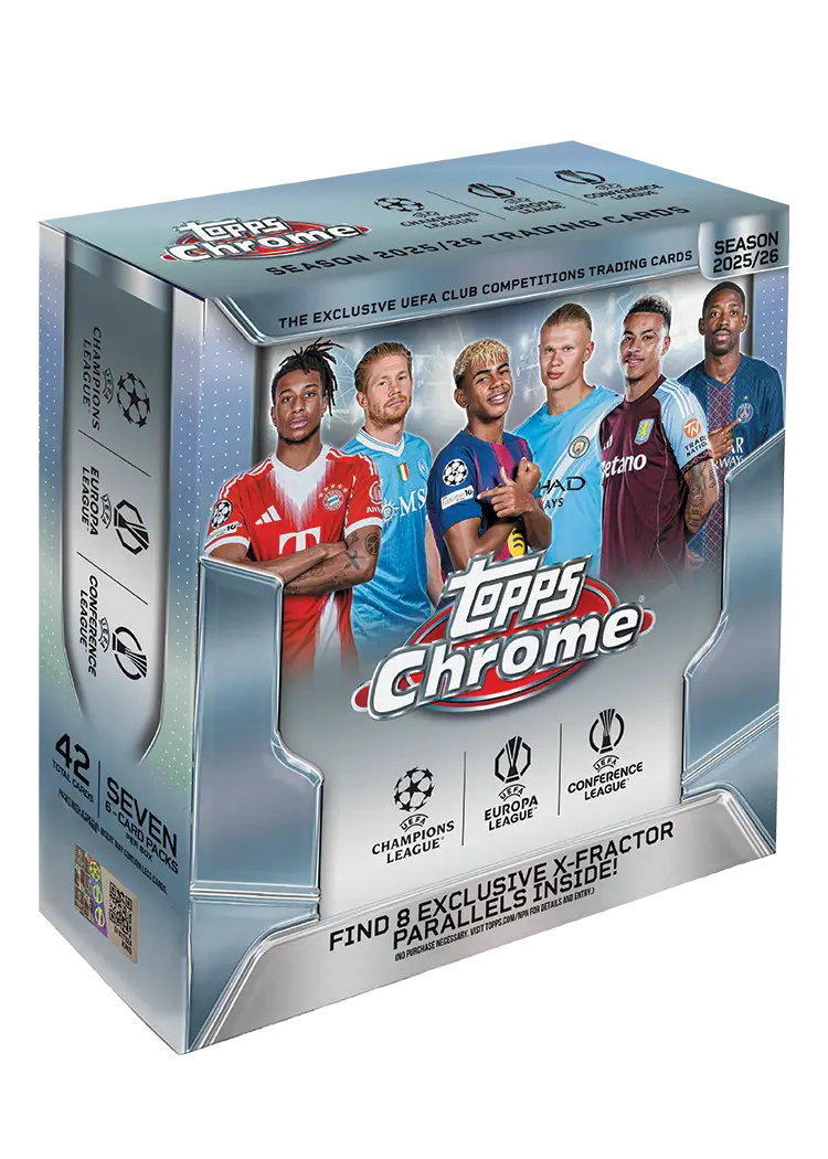 2025-26 Topps Chrome UEFA Club Competitions Soccer Mega Box