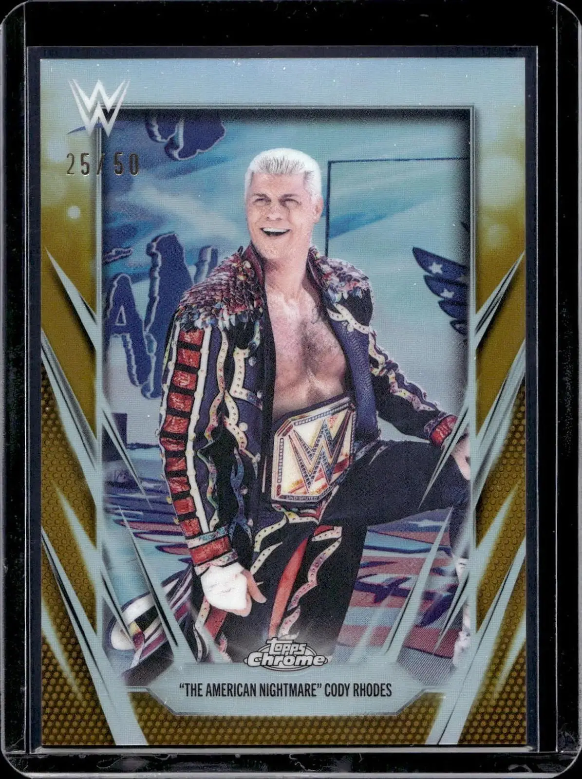 Cody Rhodes 2026 Topps Chrome WWE "The American Nightmare" Gold Refractor /50 21