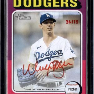 Walker Buehler 2024 Topps Heritage Red Auto /75 Los Angeles Dodgers ROAWB