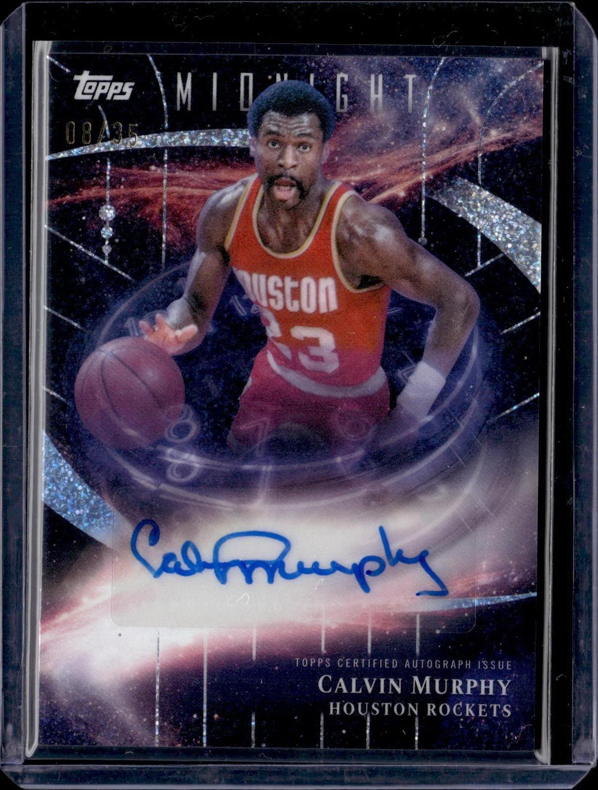 Calvin Murphy 2025-26 Topps Midnight Stroke of Midnight Auto /35 Rockets SM-CM