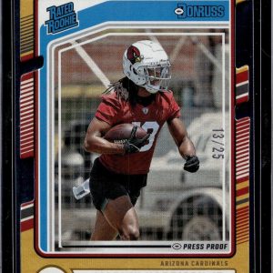 Marvin Harrison Jr. 2024 Donruss Press Proof Gold Die Cut /25 RC Cardinals 393