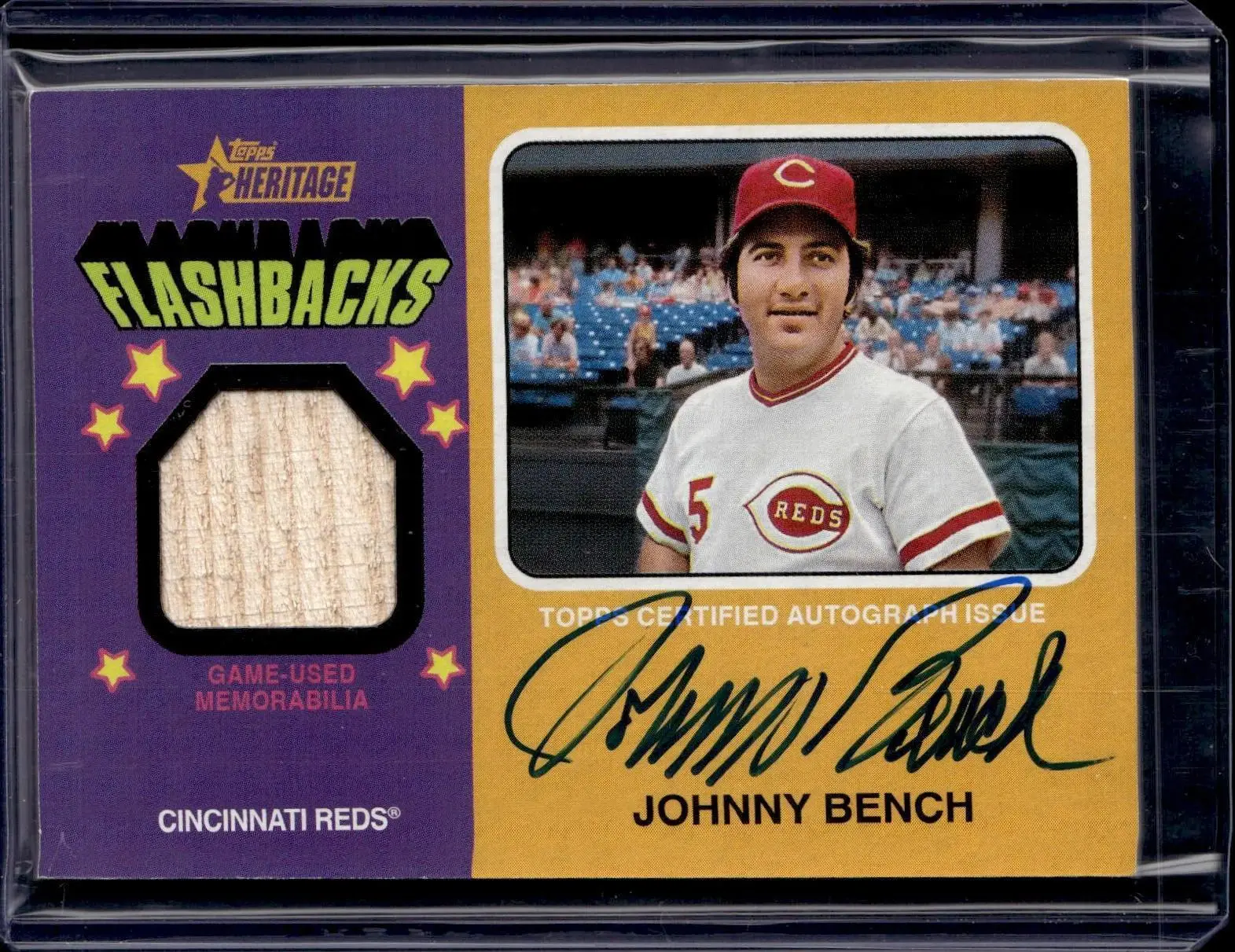 Johnny Bench 2024 Topps Heritage Flashback Auto /25 Cincinnati Reds FAR-JB