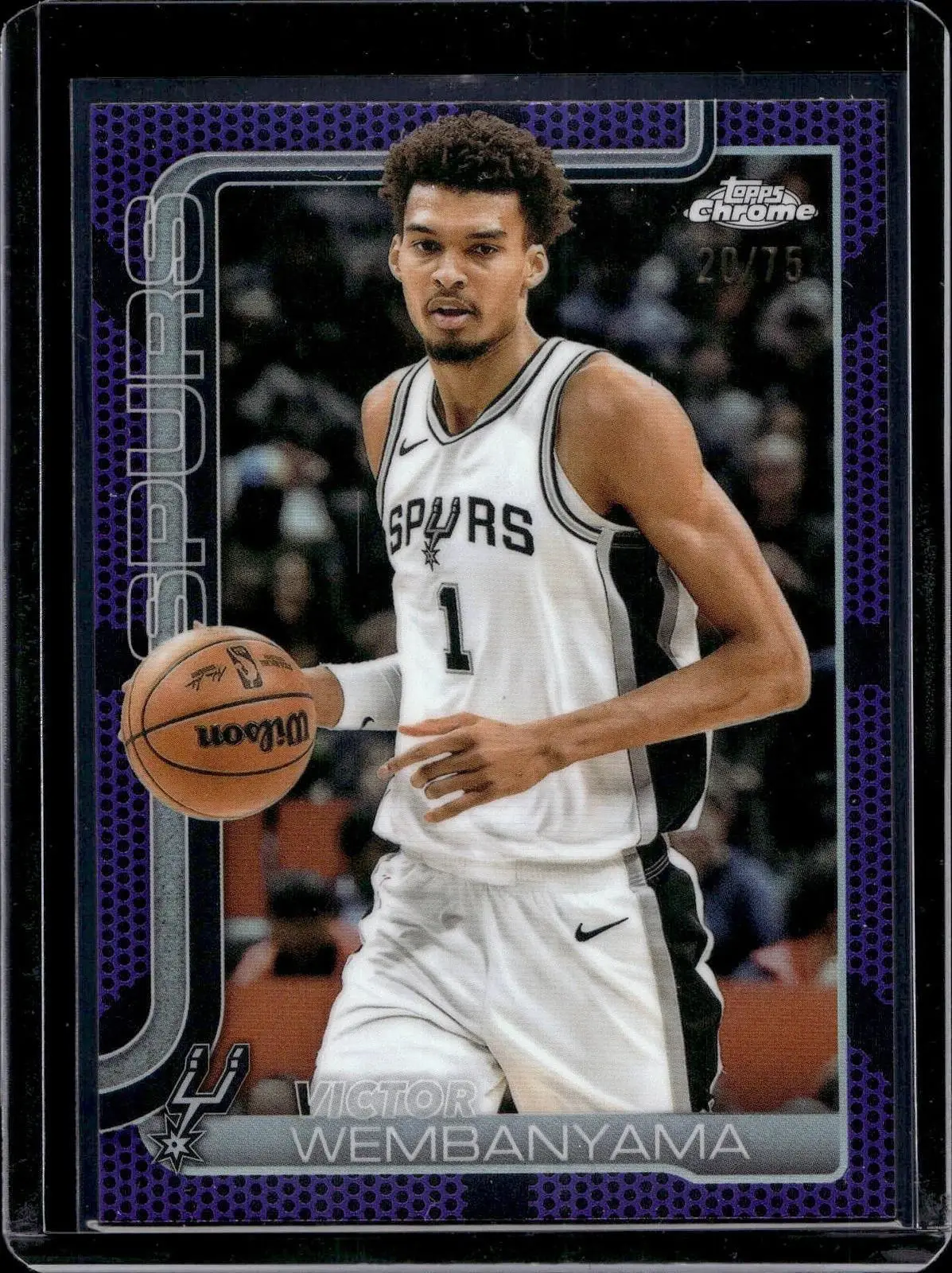 Victor Wembanyama 2025-26 Topps Chrome Purple Basketball Refractor /75 Spurs 221