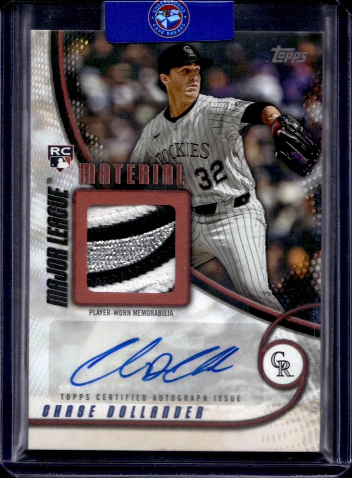 Chase Dollander 2025 Topps Update Red Material Auto 5/5 RC Colorado Rockies