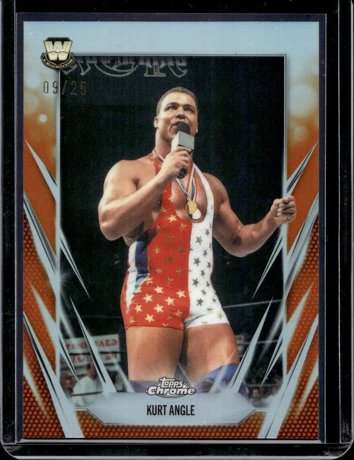 Kurt Angle 2026 Topps Chrome WWE Orange Refractor /25 123