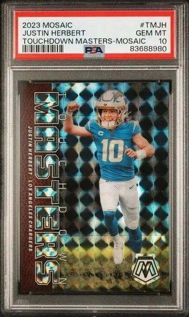 Justin Herbert *2023 Panini Mosaic Touchdown Masters Los Angeles Chargers PSA 10