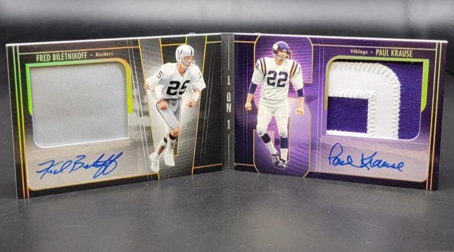 Fred Biletnikoff & Paul Krause 2025 Panini Silhouette Booklet Auto /25 VS-FBPK