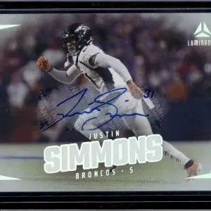 Justin Simmons 2024 Panini Luminance Auto /105 Denver Broncos 80