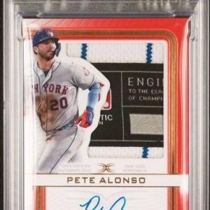 Pete Alonso 2023 Topps Definitive Laundry Tag Auto 1/1 New York Mets PSA 9