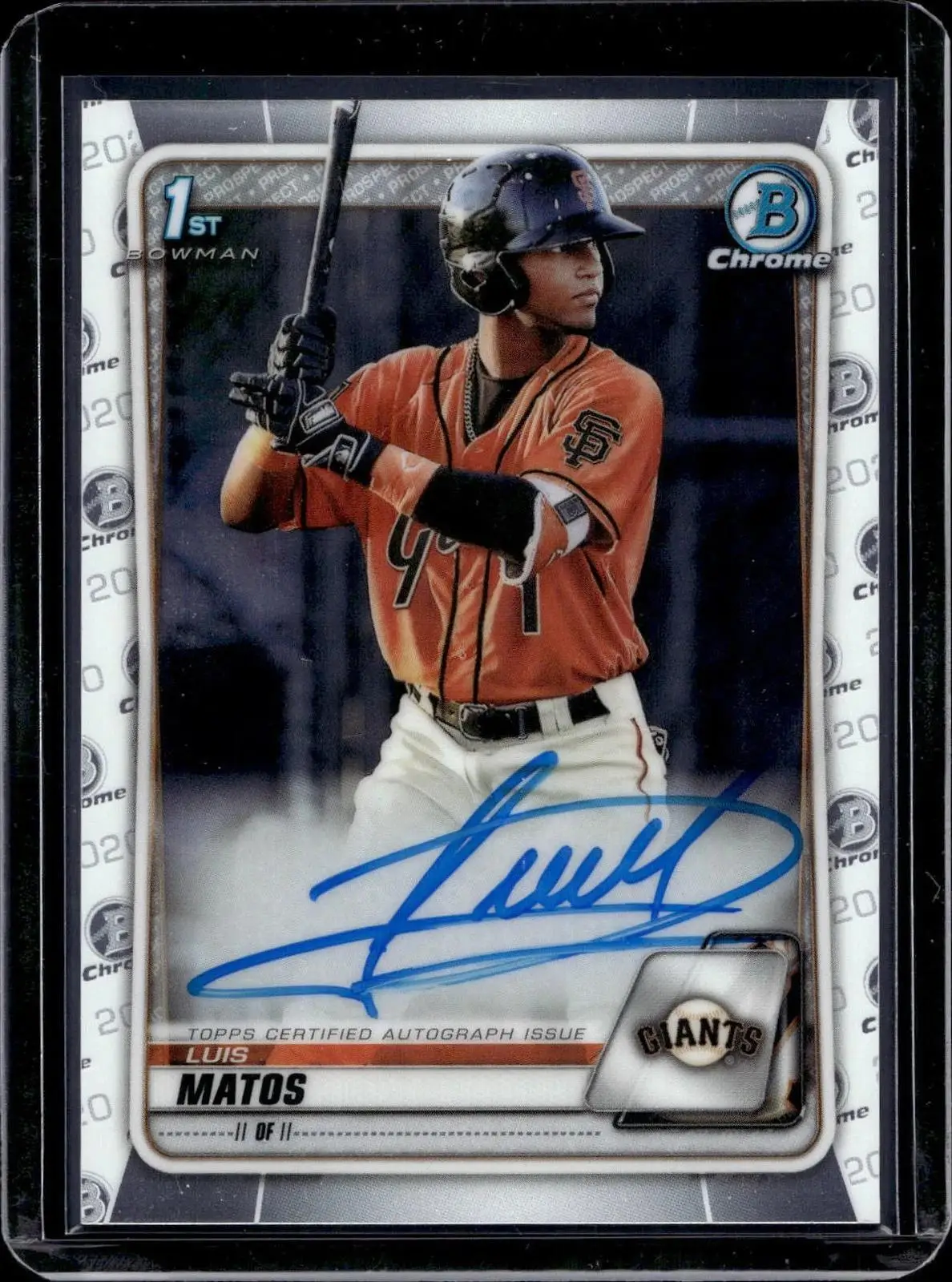 Luis Matos 2020 Bowman Chrome 1st Auto San Francisco Giants CPA-LM