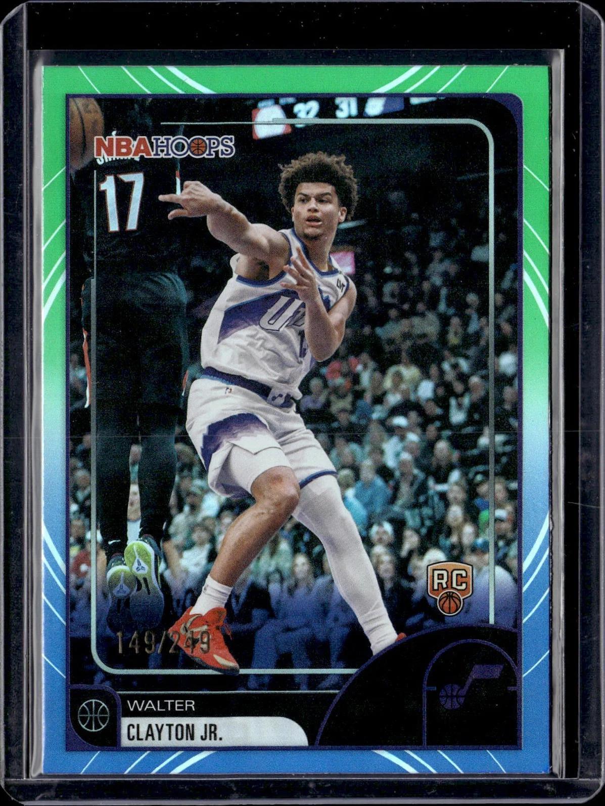 Walter Clayton Jr. 2025-26 Hoops Green Blue /249 Rookie Utah Jazz 173