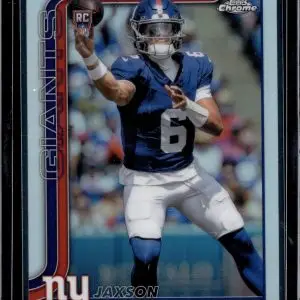 Jaxson Dart 2025 Topps Chrome Refractor RC New York Giants 306