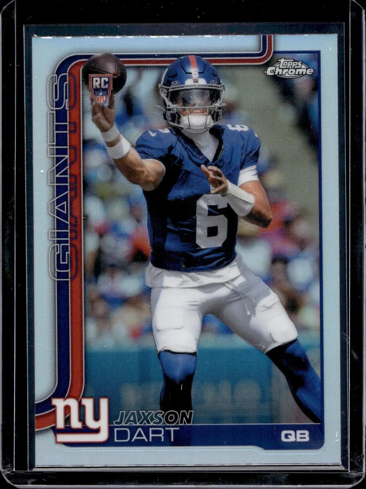 Jaxson Dart 2025 Topps Chrome Refractor RC New York Giants 306
