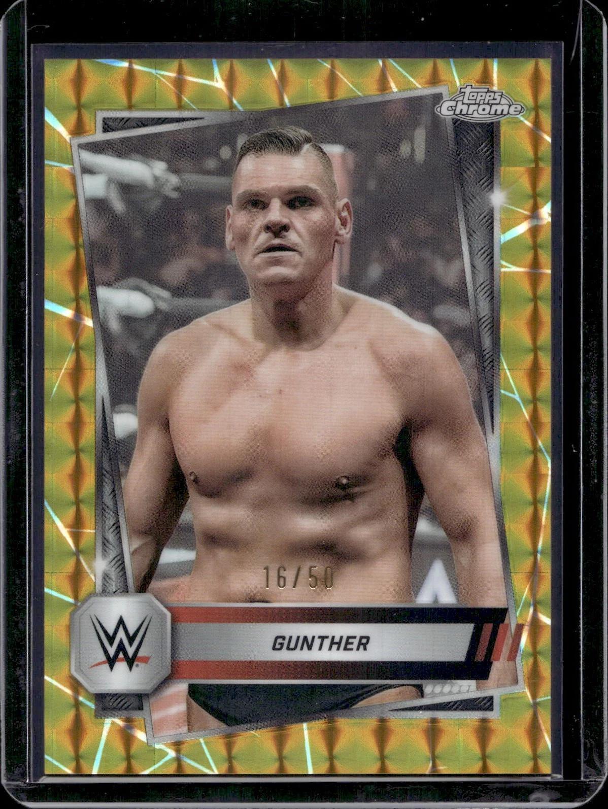 Gunther 2025 Topps Chrome WWE Gold Geometric Refractor /50 2