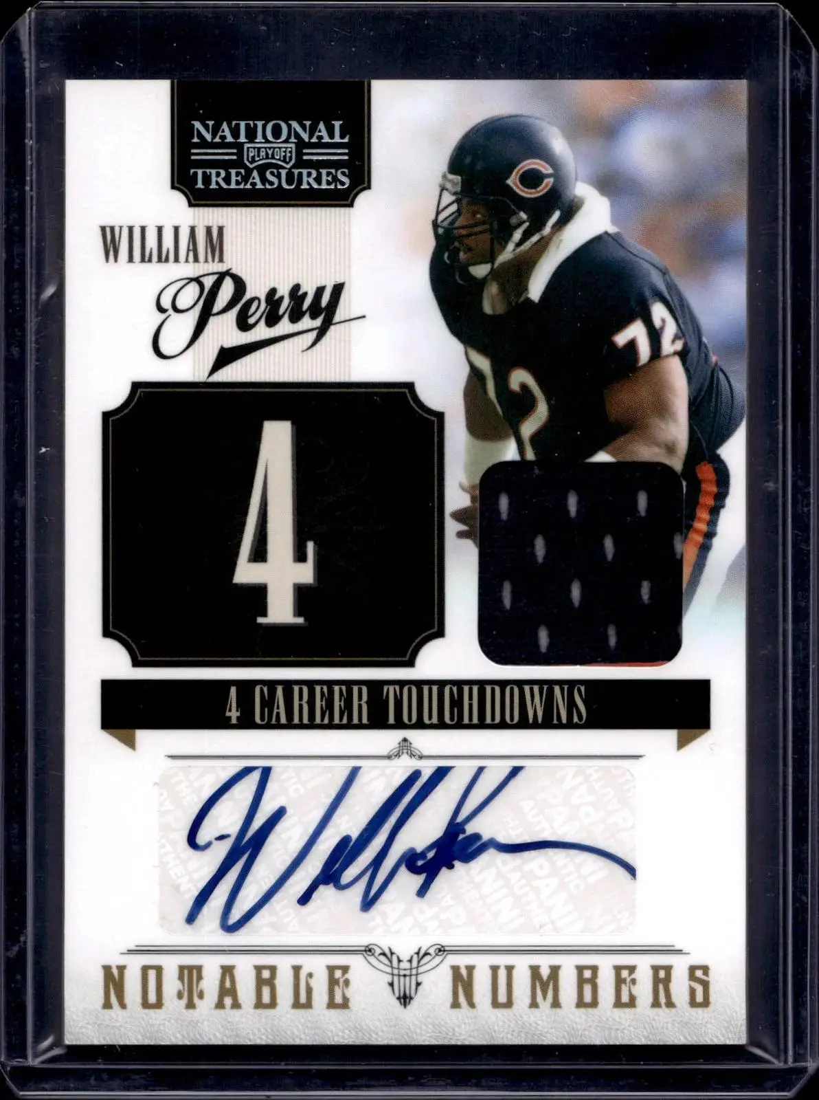 William Perry 2010 Playoff National Treasures Notable Numbers Auto /25 Bears 5