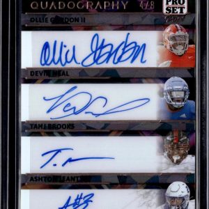 2024 Pro Set Ashton Jeanty Ollie Gordon Brooks Devin Neal Auto Quadography /8
