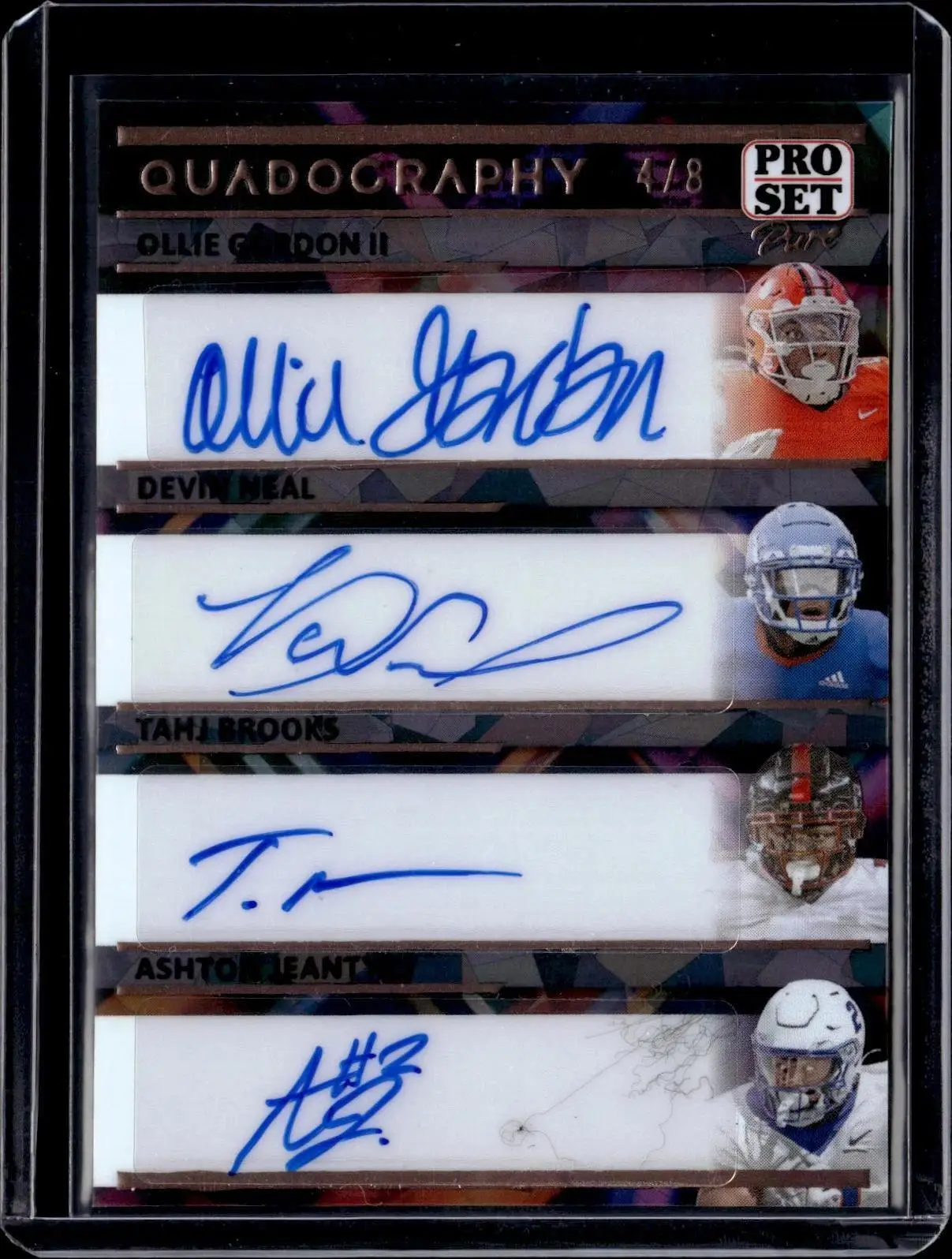 2024 Pro Set Ashton Jeanty Ollie Gordon Brooks Devin Neal Auto Quadography /8