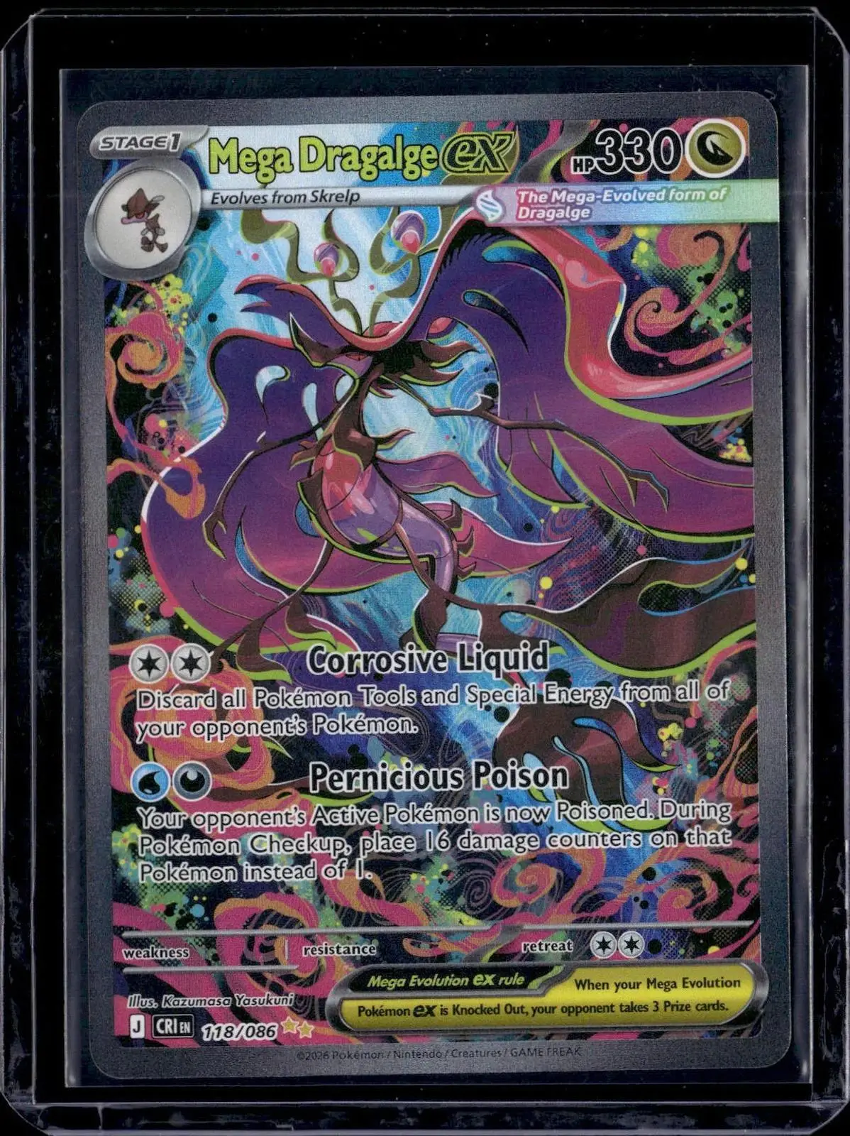 Mega Dragalge ex 1 Pokemon ME04: Chaos Rising 118/086 1