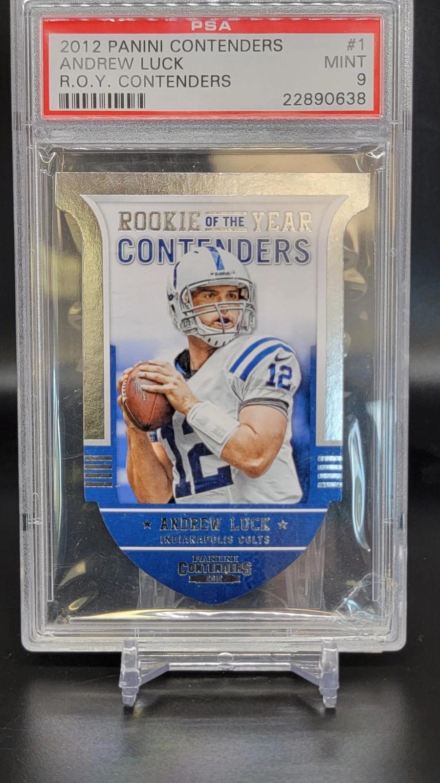 Andrew Luck 2012 Panini Contenders Rookie Of The Year Indianapolis Colts 1 PSA 9