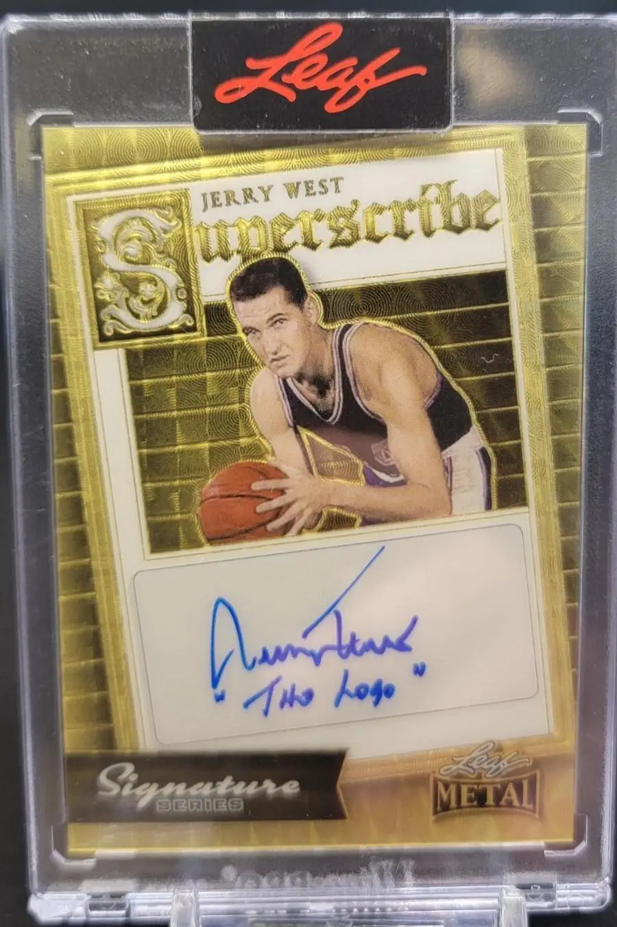 Jerry West 2024 Leaf Metal Signature Series Gold Superscribe 1/1 Auto Los Angeles Lakers