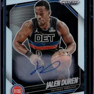 Jalen Duren 2024-25 Panini Prizm Black Silver Auto Detroit Pistons 190
