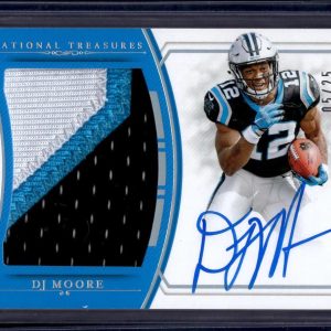 DJ Moore 2018 National Treasures RC Patch Auto /25 Carolina Panthers RMS-DM