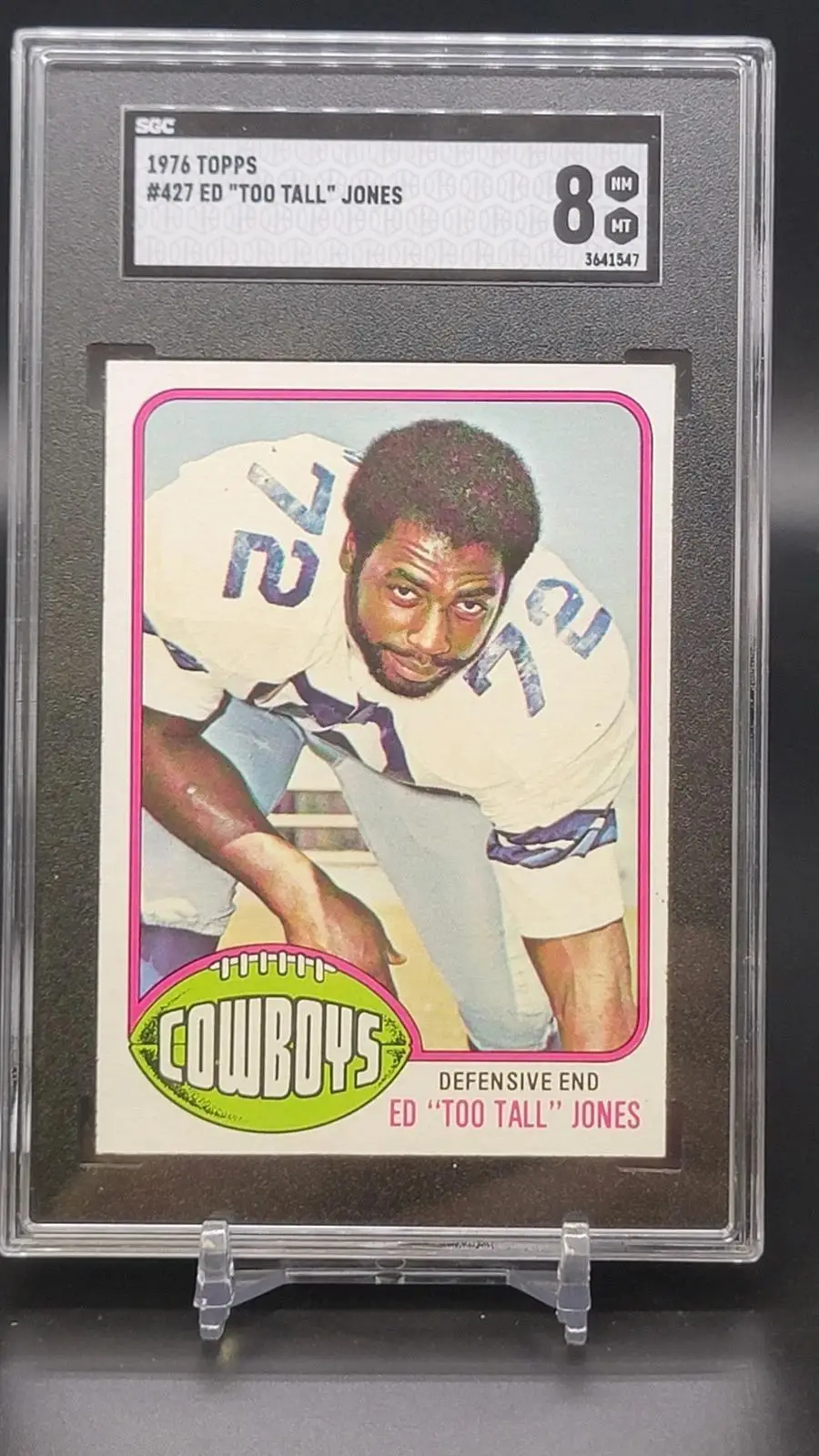 Ed Too Tall Jones 1976 Topps Rookie RC Dallas Cowboys 427 SGC 8