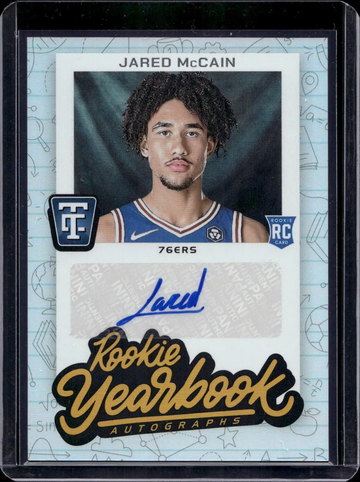 Jared McCain 2024-25 Panini Totally Certified RC Yearbook Auto 76ers RYA-JAR