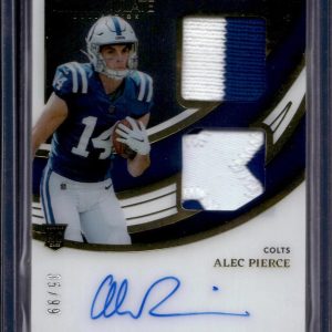 Alec Pierce 2022 Panini Immaculate Patch RC Auto /99 Indianapolis Colts ISP-API