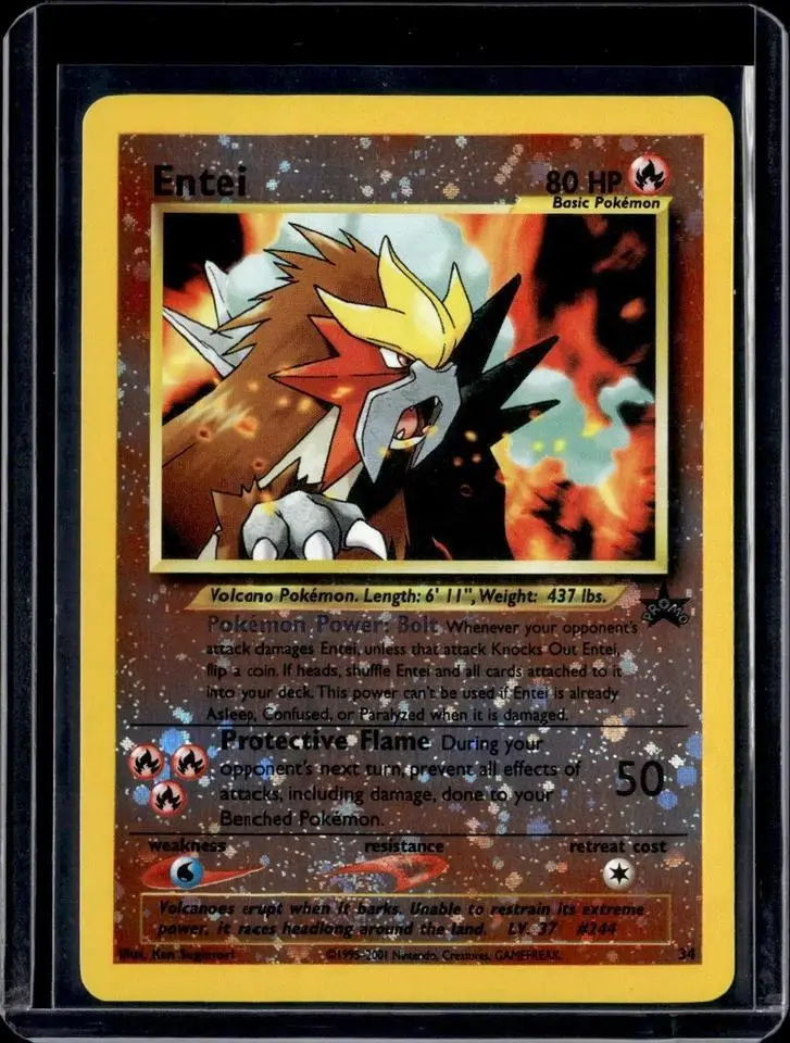 Entei 1 Reverse Holo Pokemon WoTC Promo 34/53 1