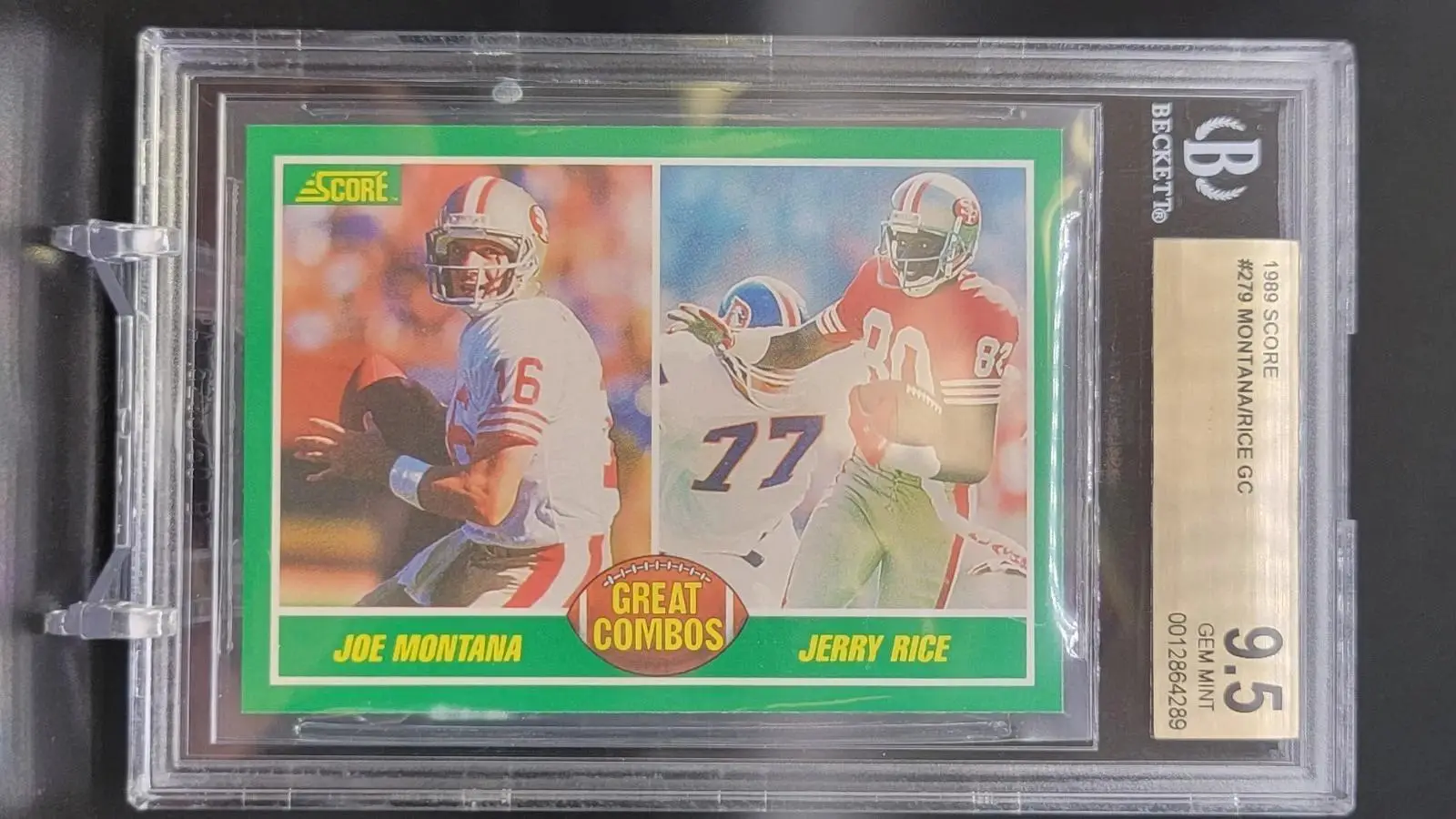 Joe Montana Jerry Rice 1989 Score Great Combos San Francisco 49ers 279 BGS 9.5