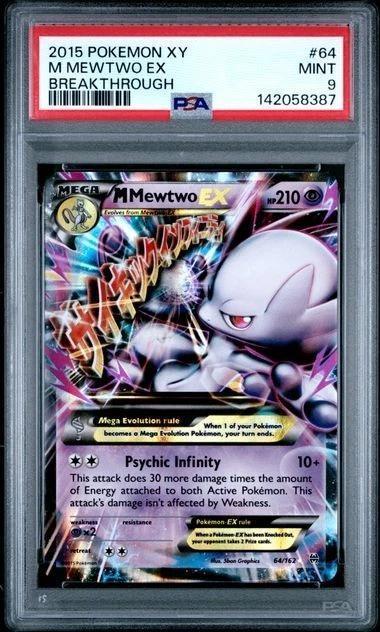 M Mewtwo EX Pokemon XY Breakthrough 64/162 PSA 9
