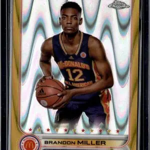 Brandon Miller 2022 Topps Chrome McDonald's All American Gold RayWave /50 52