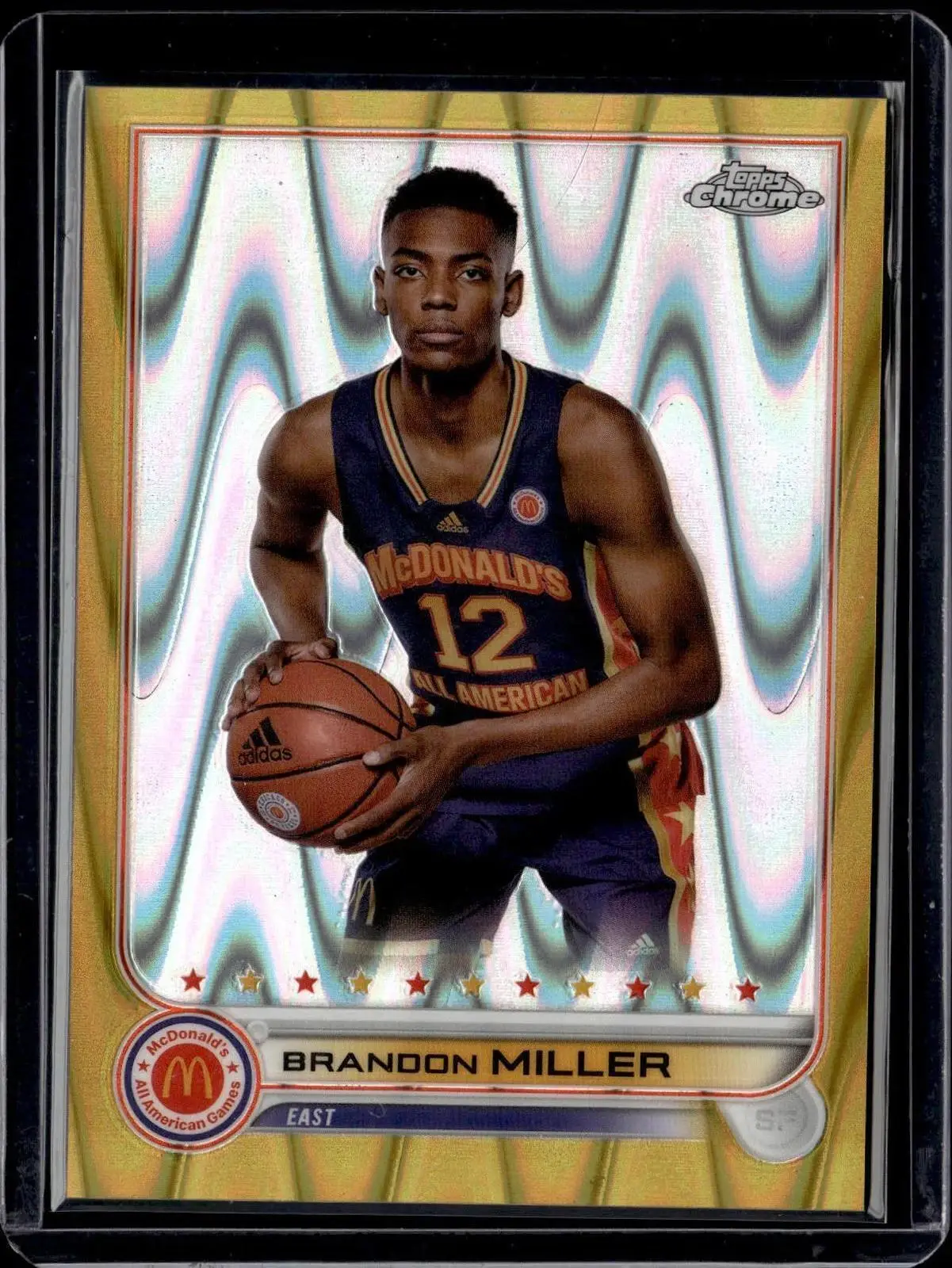 Brandon Miller 2022 Topps Chrome McDonald's All American Gold RayWave /50 52
