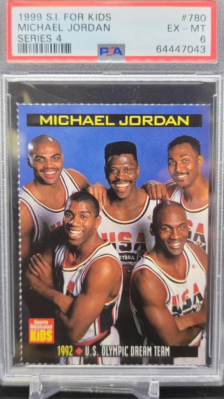 Michael Jordan 1999 Sports Ilustrated For Kids Series 4 1992 Team USA 780 PSA 6