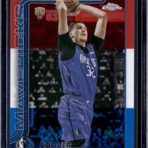 Cooper Flagg 2025-26 Topps Chrome Red White Blue Refractor RC Mavericks 251