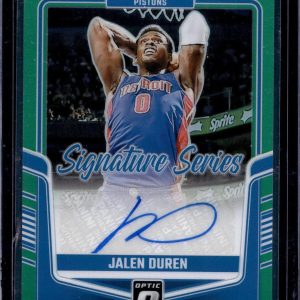 Jalen Duren 2024-25 Donruss Optic Signature Series Green /49 Pistons SS-DUR