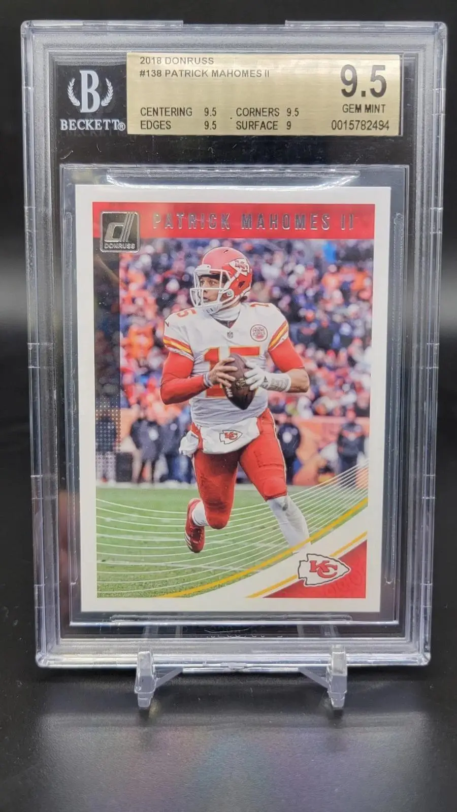 Patrick Mahomes II 2018 Donruss Kansas City Chiefs 138 BGS 9.5