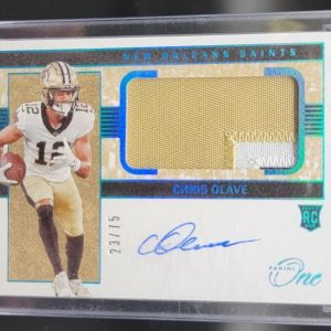 Chris Olave 2022 Panini One Patch Auto /75 RC New Orleans Saints 6