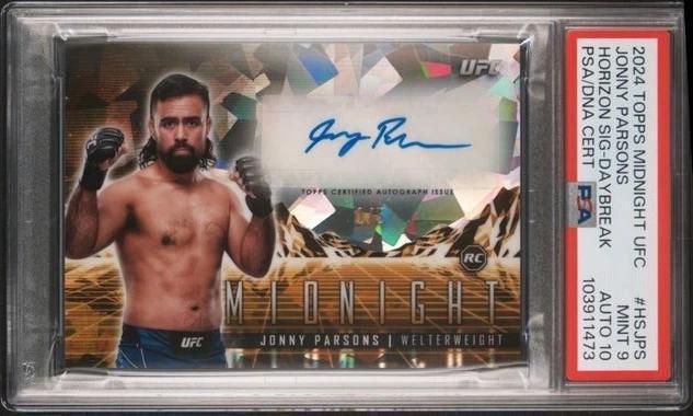 Jonny Parsons 2024 Topps Midnight UFC Horizon Daybreak Auto /5 HS-JPS PSA 9