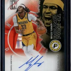 Myles Turner 2025-26 Topps Signature Class Red Lava Auto /25 Indiana Pacers