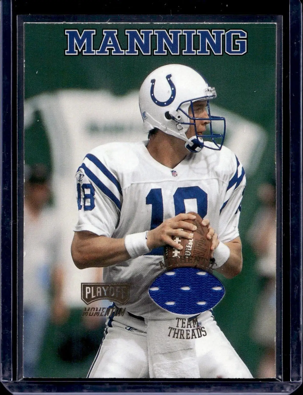 Peyton Manning ***1998 Playoff Momentum SSD Hobby Team Threads Indianapolis Colts