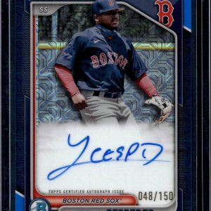 Yoeilin Cespedes 2024 Bowman Mega Chrome Mojo Blue Auto /150 Red Sox BMA-YC
