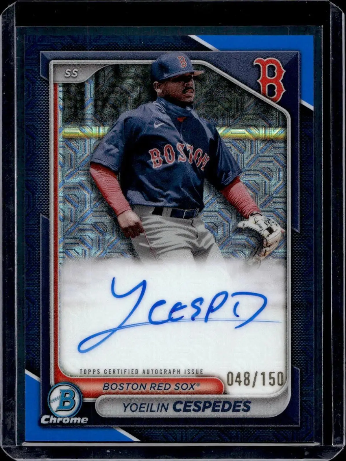 Yoeilin Cespedes 2024 Bowman Mega Chrome Mojo Blue Auto /150 Red Sox BMA-YC