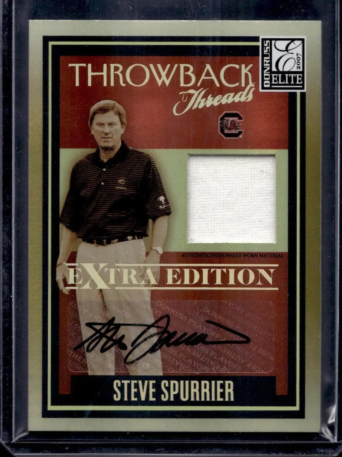 Steve Spurrier 2007 Donruss Elite Extra Auto /50 South Carolina Gamecocks