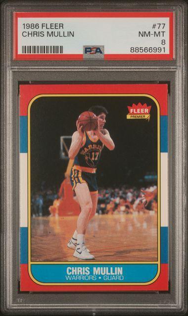 Chris Mullin 1986 Fleer Rc 77 PSA 8 Golden State Warriors