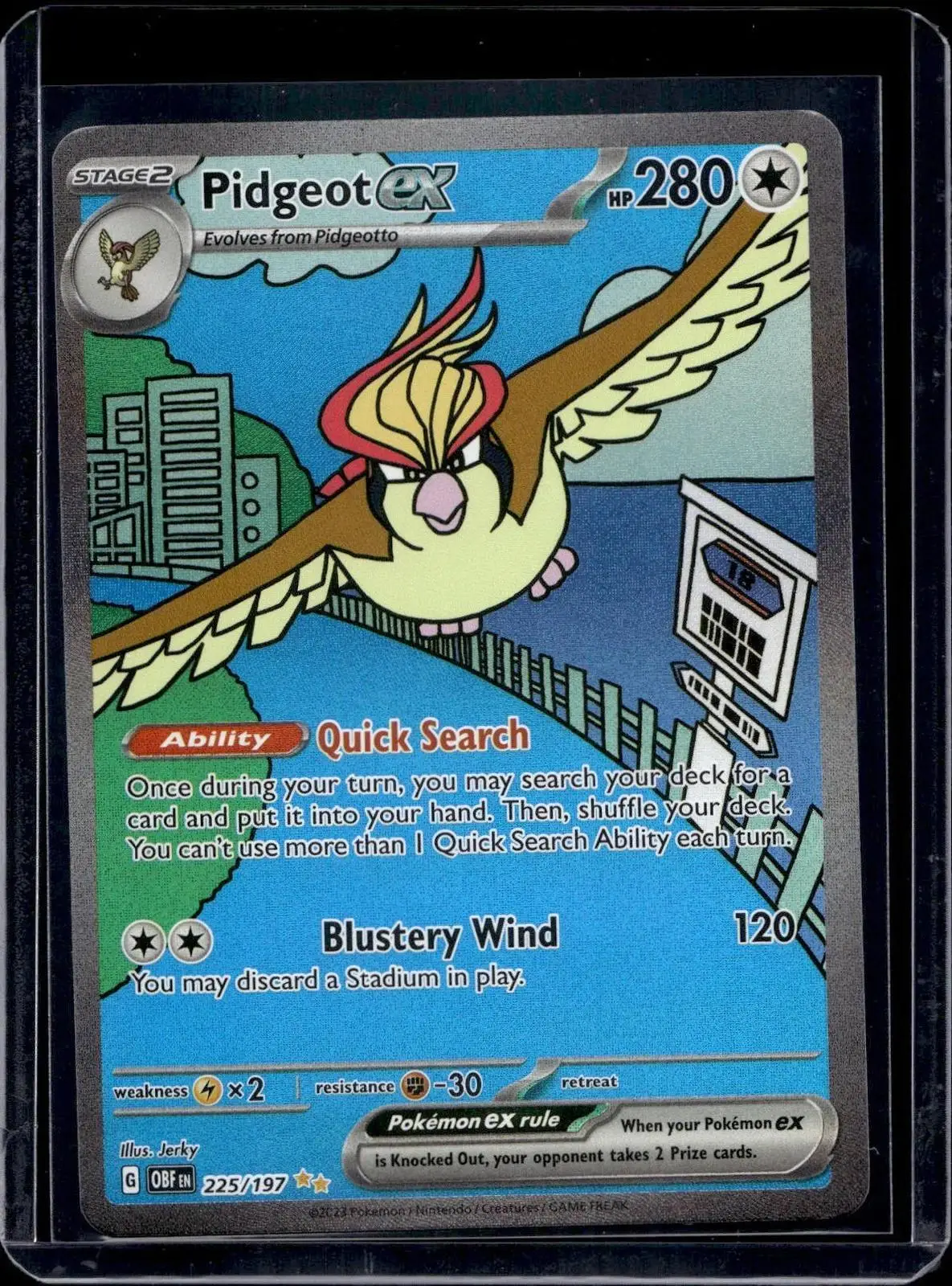 Pidgeot ex 1 Pokemon SV03: Obsidian Flames 225/197 1