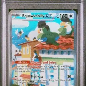 Squawkabilly 2023 Pokemon Special Illustration Rare SIR Full Art 264/193 PSA 8
