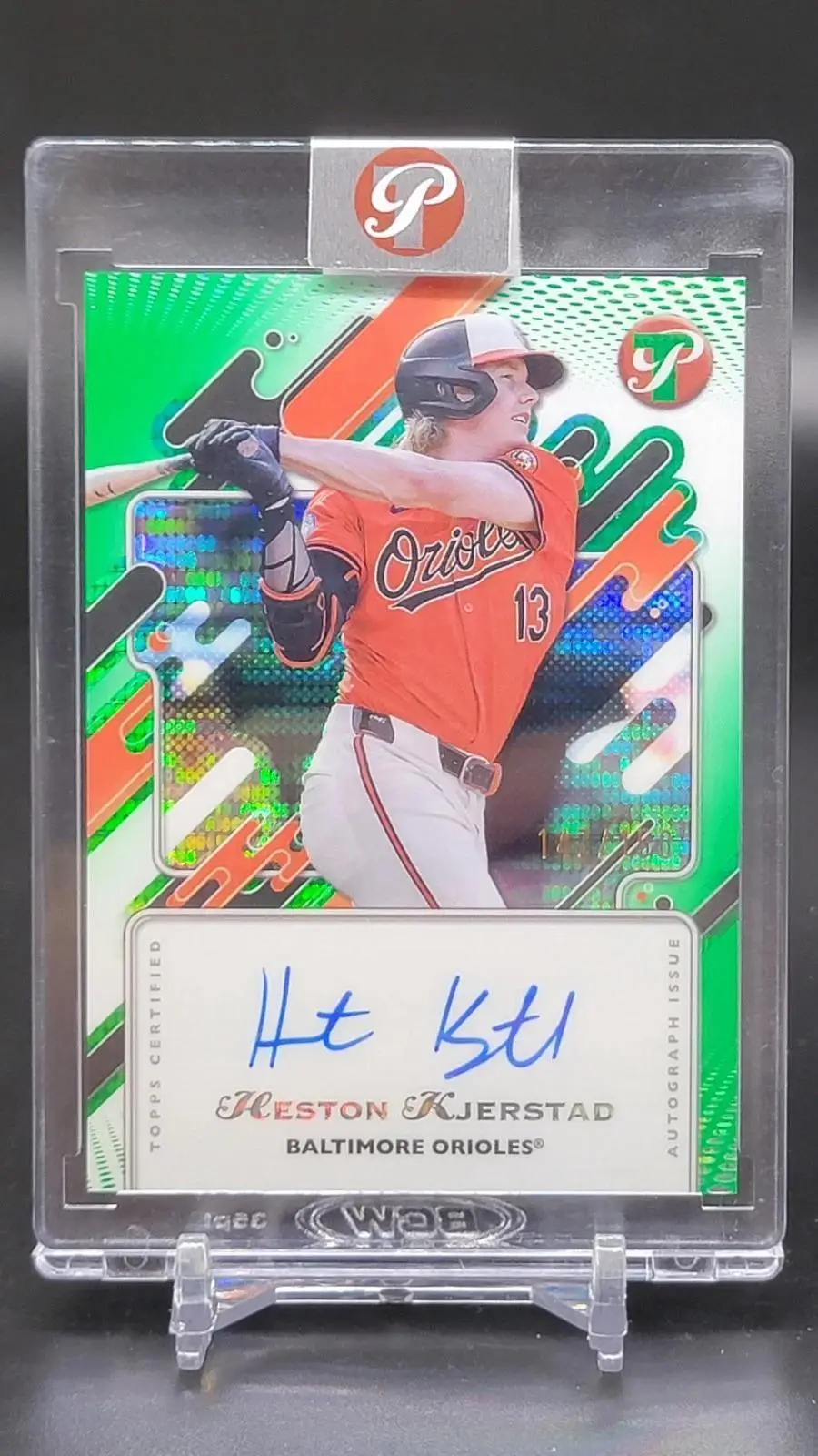 Heston Kjerstad 2025 Topps Pristine Green Pulsar Auto /150 Baltimore Orioles