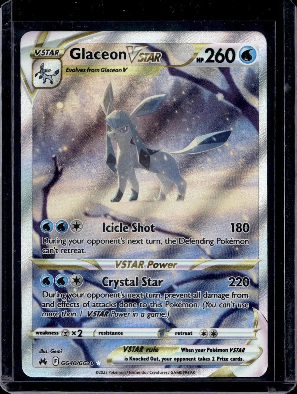 Glaceon VSTAR Pokemon SWSH: Crown Zenith: Galarian Gallery GG40/GG70
